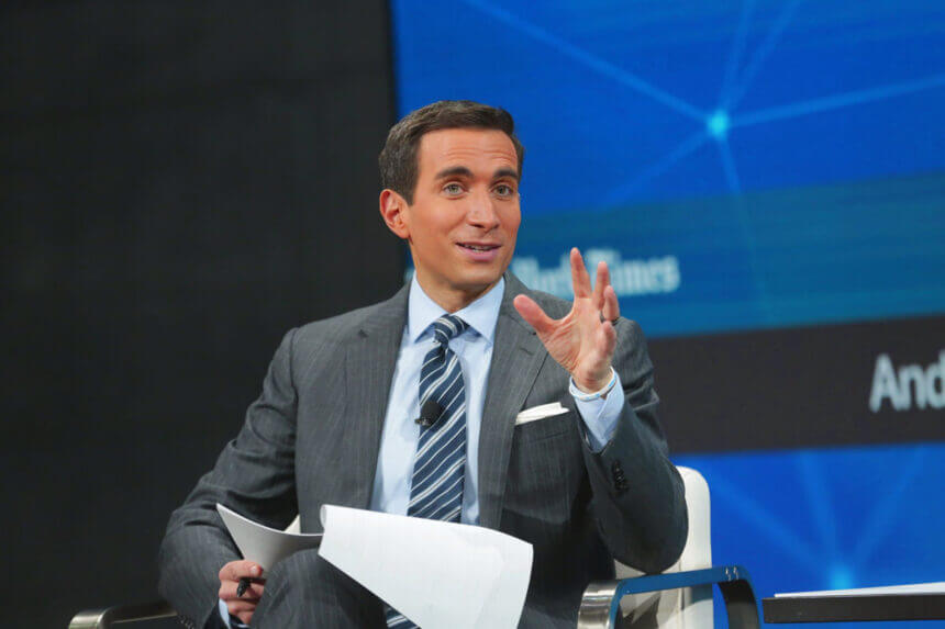 Andrew Ross Sorkin CNBC anchor net worth 2025 financial journalist hosting Squawk Box morning show