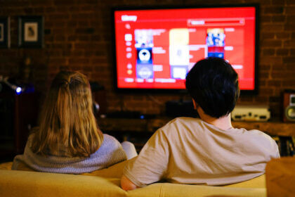 Novafork streaming platform interface showing free movies and TV shows with security warning icons