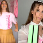 Pink Shirt Couple net worth YouTube creators Alyssa Eckstein and Cayden Christianson wearing matching pink outfits