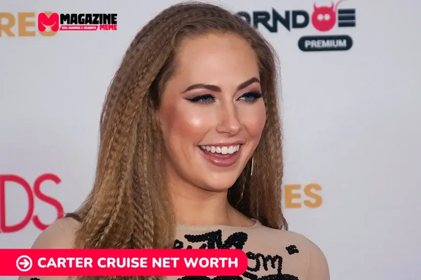 Carter Cruise net worth smiling in a close-up portrait for the Carter Cruise article.