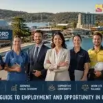 Gosford employment job market overview showing Central Coast NSW city centre and business district