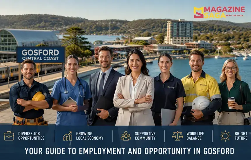 Gosford employment job market overview showing Central Coast NSW city centre and business district