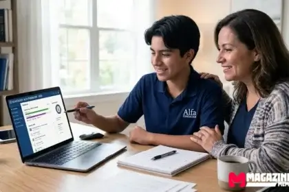 Schoology Alfa Fundacion dashboard showing student assignments and grades