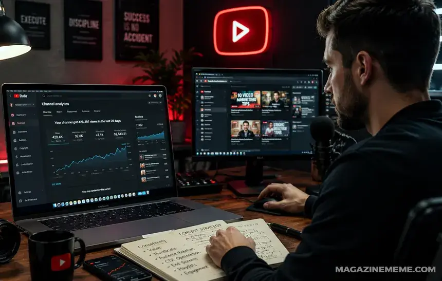 YouTube SMM Promotion strategy guide showing social media growth tactics for YouTube channels