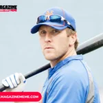 Jason Bay in a New York Mets uniform holding a baseball bat over his shoulder during