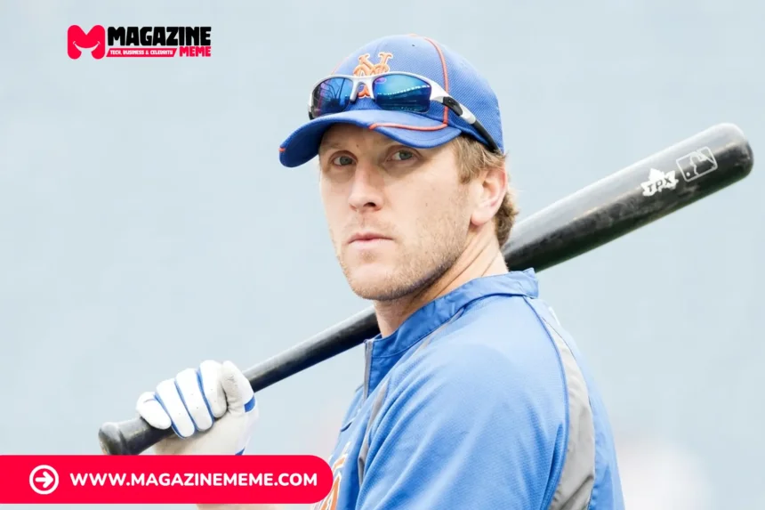 Jason Bay in a New York Mets uniform holding a baseball bat over his shoulder during