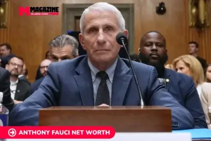 Anthony Fauci speaking at a Senate hearing microphone, photo used for the Anthony Fauci net worth article.