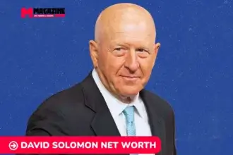David Solomon in dark suit and blue tie for David Solomon net worth article