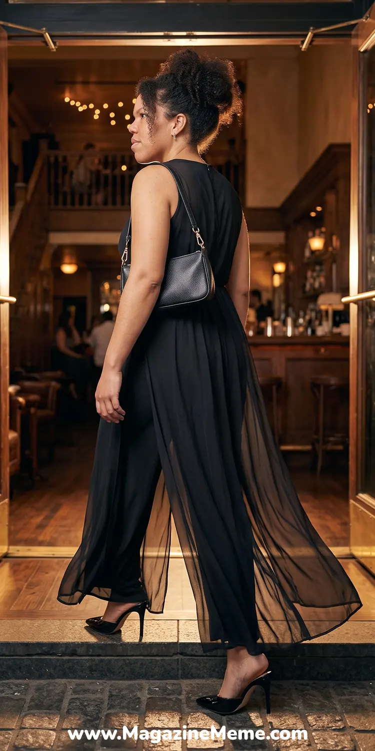 Sheer Overlay Jumpsuit for After-Dark Hours