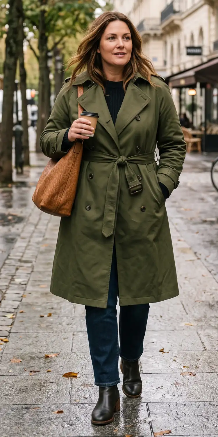 Belted Trench Coat with a Defined Waist