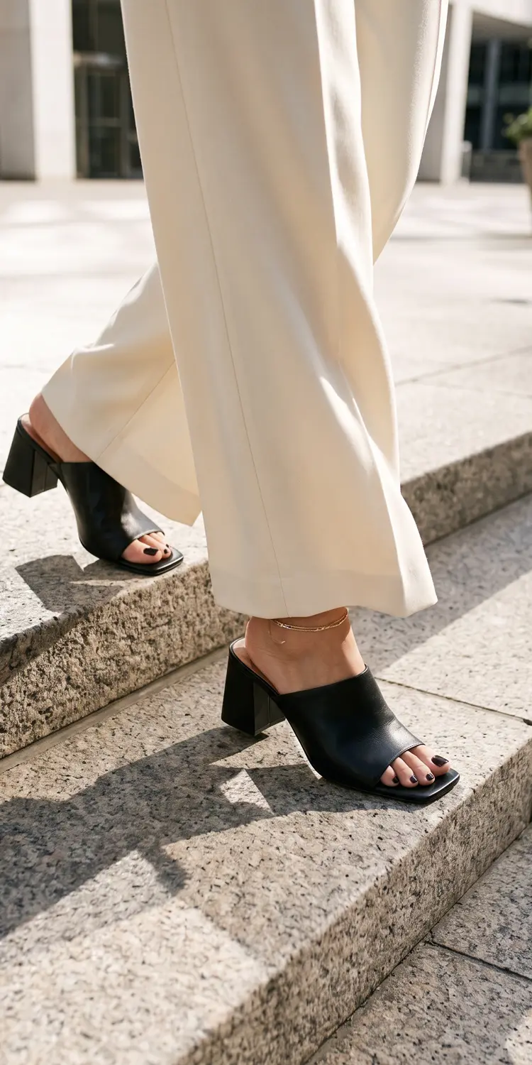 Choose Square-Toe Minimalist Mules Over Round Stilettos