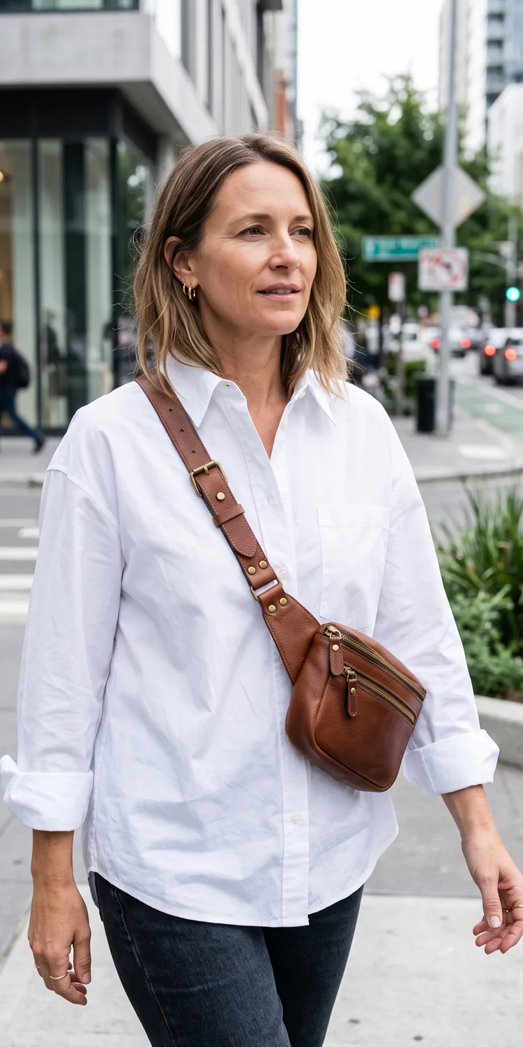 Slant a Compact Crossbody Bag High Across the Ribcage