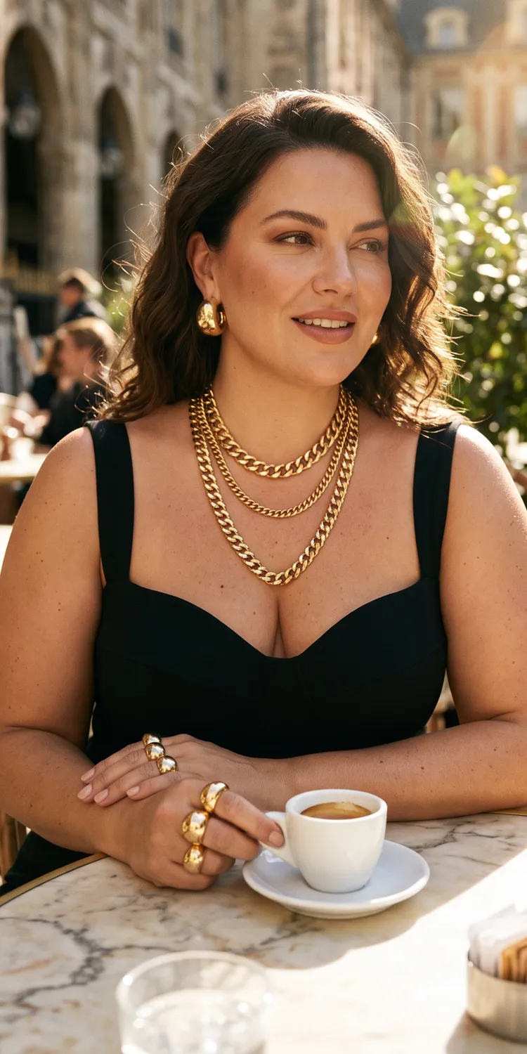 Frame Your Decolletage with Heavyweight Gold Chain Jewelry