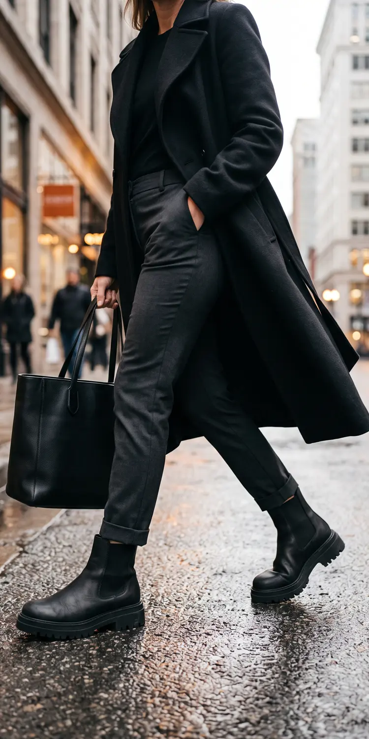 Anchor Slim Fit Outfits with Chunky Lug Sole Boots