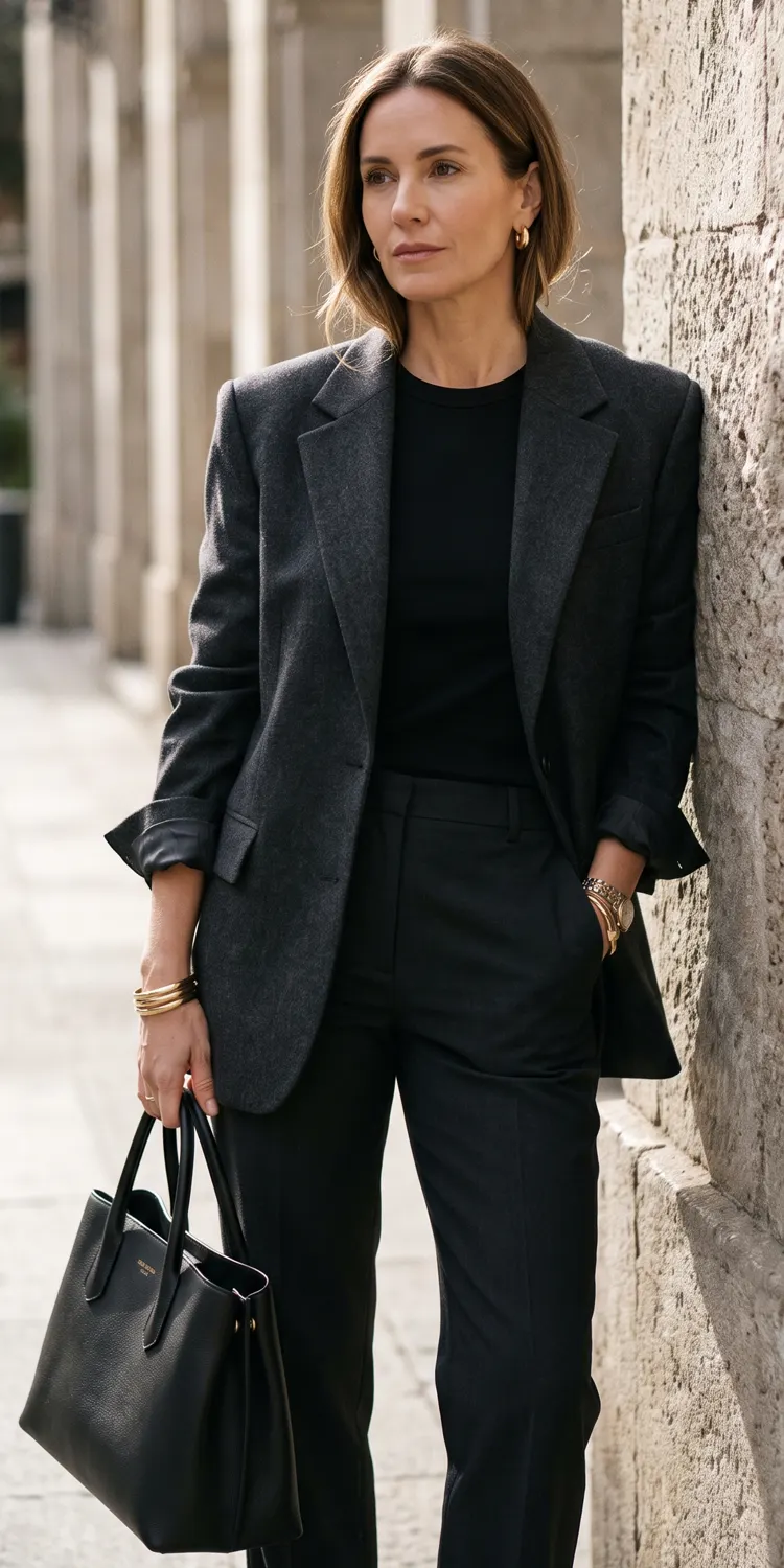 Swap Soft Cardigans for a Sharp-Shouldered Oversized Blazer