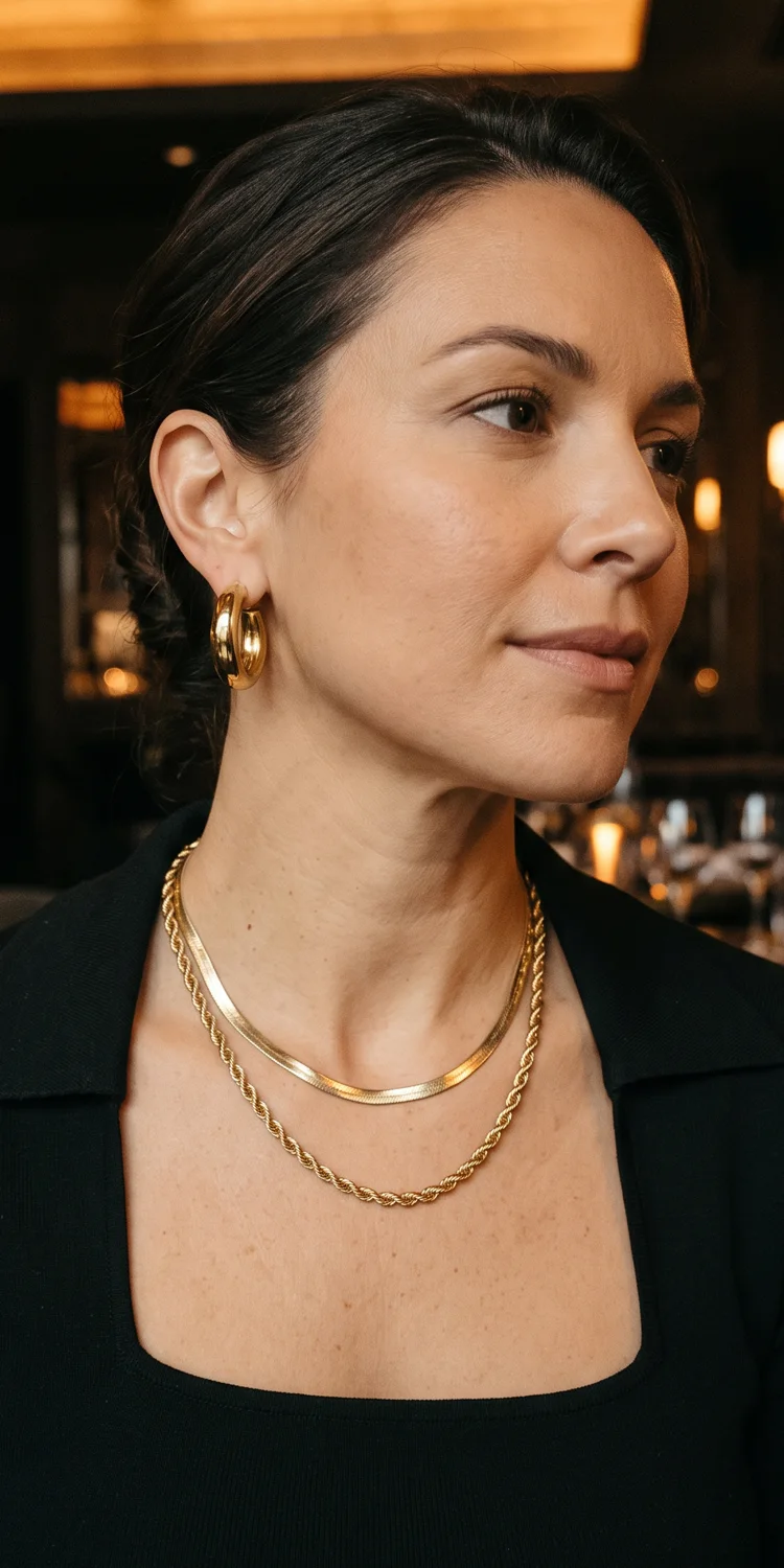 Stack Heavyweight Gold Jewelry to Keep Eyes Drawn Upward