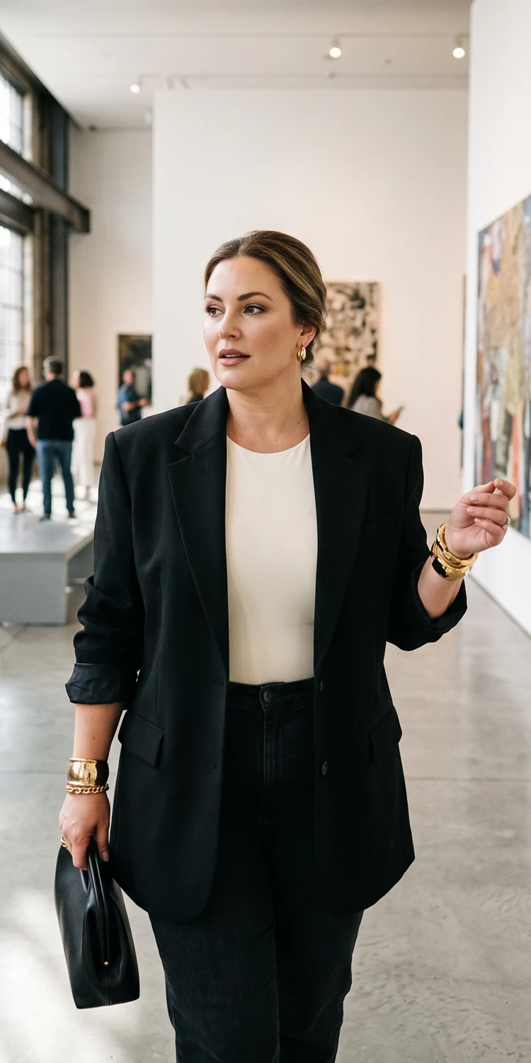 Layer a Tailored Oversized Blazer Over Form-Fitting Bases