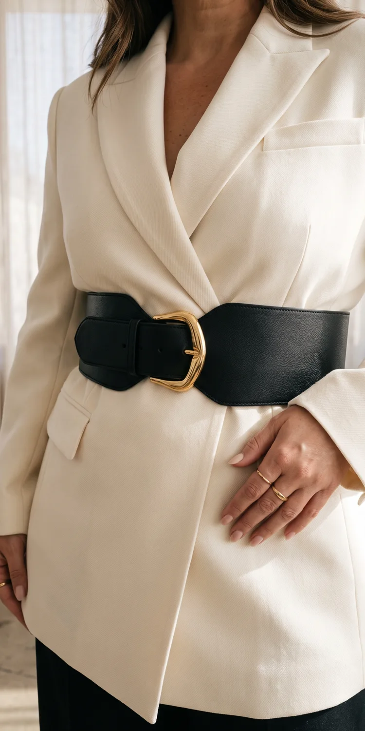 Define Your Silhouette with a Wide Contour Waist Belt